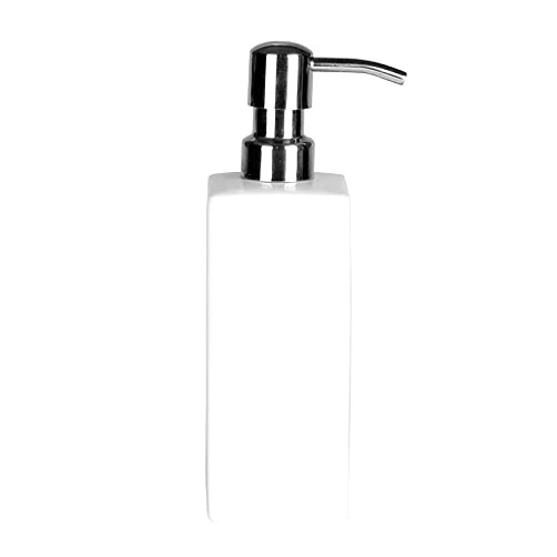 Fnoko White Ceramic Soap Dispenser for Bathroom Kitchen Countertop - Lotion & Liquid Dispenser Soap Bottle (Ceramic)