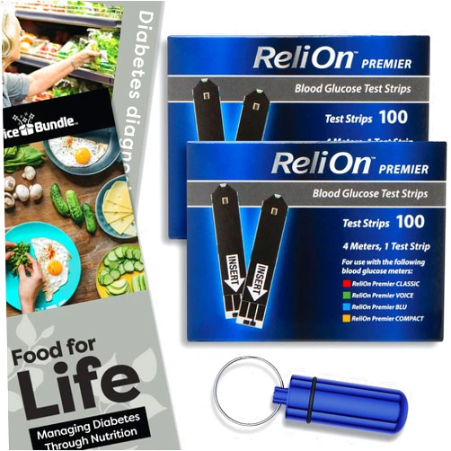 ChoiceBundle ReliOn Reli On Premier Blood Glucose Test Strips 100 Ct 2pk Choice Bundle (200 Total) | Includes 