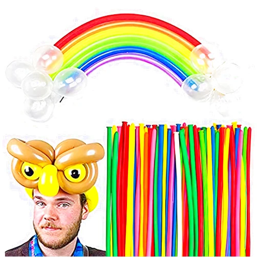 Koogel 400PCS 260Q Twisting Animal Balloons Assorted Color Thickening Latex Twisting Modeling Long Magic Balloons for Animal Shape Weddings, Birthdays Clowns, Xmas Presents