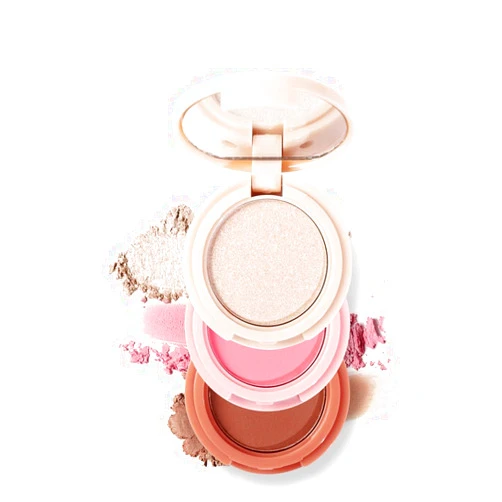 ELSOGO Blush and Highlighter Palette,3 in 1 Contour Palette,Cruelty-Free Matte Bronzer Powder,women's brightening pearlescent highlighter，Eyeshadow powder makeup set (01#)
