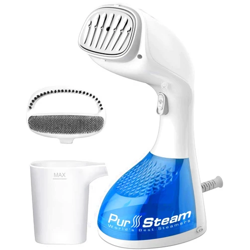 PurSteam World's Best Steamers PurSteam 1400-Watt Steamer for Clothes, Wrinkle Remover, Fast Heat-up, Large Detachable Water Tank, Exact Measure Filler Cup and 2 in 1 Brush Included