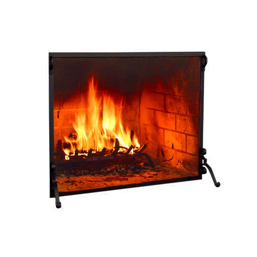 Plow & Hearth Metal Fireplace Screen Classic Black | 38