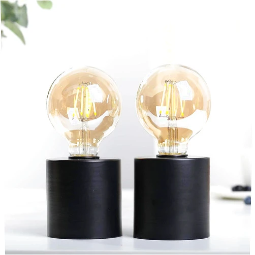 JHY DESIGN Set of 2 Black Table Lamp Battery Powered 7