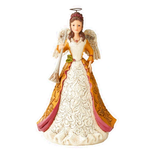 Enesco Jim Shore Heartwood Creek Victorian Angel Holding Horn Figurine, 9.5 Inch, Multicolor, 6004182