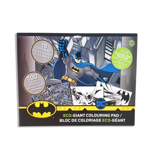 greenre Batman Eco Giant Colouring Pad 18 Pages 20x15 inches- Sticker Activity Page 100 Counts Stickers, Fun, Activity Sets for Children,Kids 3-10 Years Old- Under Tree Planting Program