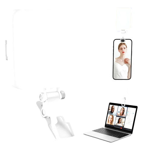 ALTSON 60 LED Portable Selfie Light Video Conference Lighting with Clip & Camera Tripod Adapter Rechargeable 2200mAh CRI 97+, 9 Light Modes for Phone iPhone Webcam Laptop Photo Makeup
