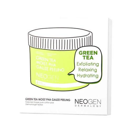 DERMALOGY by NEOGENLAB PHA Gauze Peeling - Formulated with AHA BHA PHA Exfoliating & Cleansing Pad (10 - Green tea)