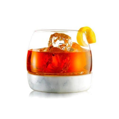 Qualia Glass Marble Whisky Glass Set of 2 White