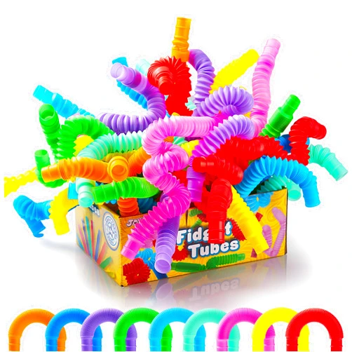 JOYIN 36 Pack Pop Tubes, Sensory Toys (Small) Fidget Toys Party Favors - 9 Colors, Creativity Learning & Fun for Toddler Kids - Perfect for Easter Goodie Bags, Classroom School Reward