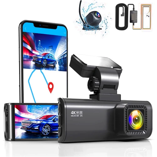REDTIGER F7N 4K Dual Dash Cam Built in WiFi/GPS with Micro USB Hardwire Kit