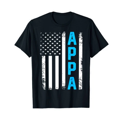 Vintage Grandpa Family Pride Appa Vintage Distressed American Flag Fathers Day Grandpa T-Shirt