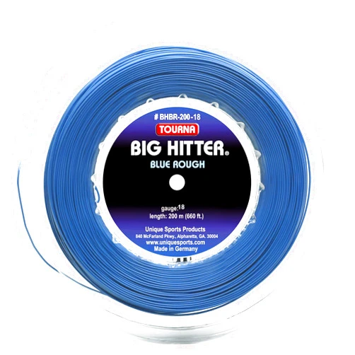 Tourna Big Hitter Blue Rough Maximum Spin Polyester Tennis String (BHBR-200-18)