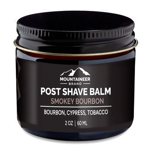 Mountaineer Brand All Natural Post Shave Balm | Soothes, Cools, and Refreshes Sensitive Skin After Shaving | Aftershave Lotion For Men | Calms Irritation | Smokey Bourbon Scent | 2oz