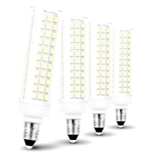 Xyanmc JD E11 Led Bulb Dimmable, 100W Halogen Equivalent, E11 10W 1000lm Daylight Bright White 6000K, T3 T4 Mini Candelabra Base, JDE11 120V For Chandeliers, Candelabra, Ceiling Fans, Cabinet Lighting,4 Pack