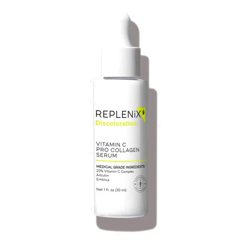 Replenix Vitamin C Pro Collagen Serum, Brightening Anti-Aging Face Treatment with Medical-Grade Antioxidants for Skin Discoloration