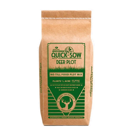 BioLogic Quick-Sow Deer Food Plot Seed, Easy to Plant, Quick-Germinating Cultivars, Cool Season Annual Blend, 10 lb Bag Plants 1/2 Acre