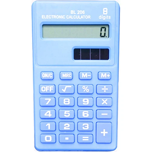 BWESOO Blue Basic Standard Calculators Mini Digital Desktop Calculator, Solar Power Smart Calculator Pocket Size Basic Office for Home School Office