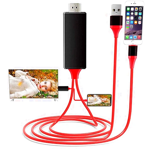 DESOFICON [Apple MFi Certified] Lightning to HDMI Cable Adapter Compatible with iPhone, 1080P Digital Sync Screen Audio&Video Adapter with Charge Port Connector to HD TV/Projector/Monitor Support OS