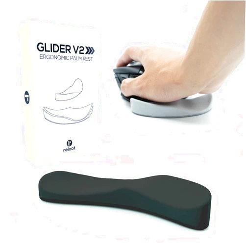 Reloot Glider v2 - Ergonomic Gliding Palm Rest, Smooth Glide, Soft Cooling Material, Sliding Wrist Pad That Moves with Your Mouse, Physician Designed for Carpal Tunnel Syndrome, Lightweight Wrist Rest