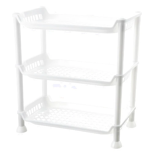 HYMIC 3 Tier Standing Shower Caddy Organizer Corner, Bathroom Shower Organizer Stand,Heavy Plastic Shower Shelf Caddy Corner for Shampoo, Shower Rack Stands for Inside Bathroom, Bathtub (White, 3 Tier)