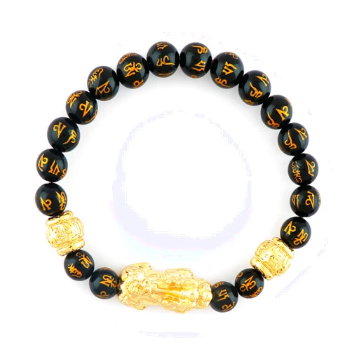 CRYSTALIS Om Mani Padme Hum Engraved Buddhism Enchanting Prayer Beads Elastic Stretch Bracelet, Chakra Jewelry, Gift Giving Bracelet, 7.25 to 7.50 inch | Positive Spiritual Healing
