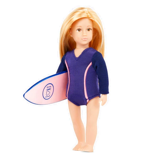 Lori – Mini Doll – 6-Inch Surfer Doll – Surfing Swimsuit & Surfboard – Doll & Accessories – 3 Years + – Audrina