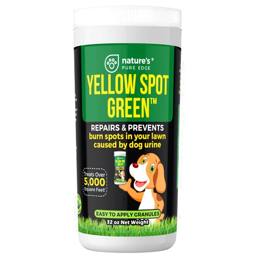 Nature's Pure Edge Yellow Spot Green™ Cures Urine Burns and Prevents Yellow Spots in Your Yard. Dog Urine Neutralizer for Lawns. Repair and Protect Grass from Dog Pee. Easy to Use Granules. Large 32 Ounce.