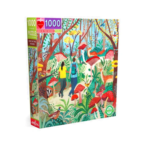 eeBoo: Piece and Love Hike in The Woods 1000 Piece Square Adult Jigsaw Puzzle, Puzzle for Adults and Families, Glossy, Sturdy Pieces and Minimal Puzzle Dust
