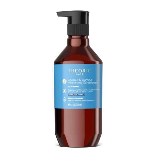 Theorie Coconut and Jasmine Moisturizing Conditioner - Moisturize & Shine for Strong and Healthy Hair - Suited for All Hair Types - Protects Color and Keratin Treated Hair, Pump Bottle 400mL