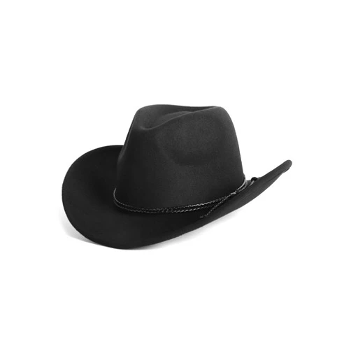 Zylioo Plus Size Felt Cowboy Hats,2XL/XL/L/M/S/XS Western Fedora Hat Warm,Multi Size Wide Brim Cowgirl Hat for Man Woman