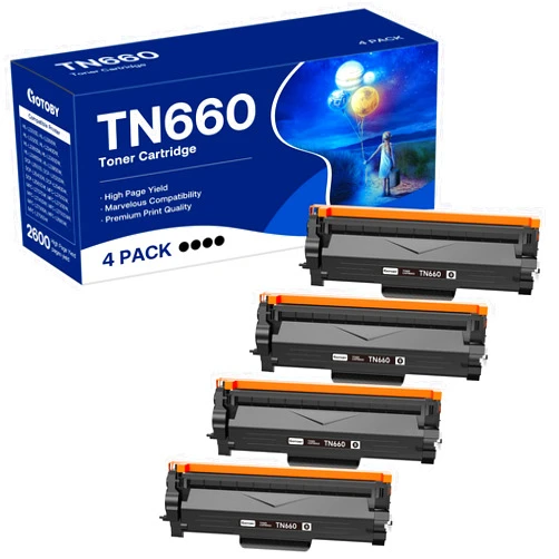 GOTOBY Compatible Toner Cartridge Replacement for Brother TN660 TN-660 TN630 High Yield to use with HL-L2380DW HL-L2320D HL-L2340DW DCP-L2540DW MFC-L2700DW MFC-L2720DW Printer (Black, 4 Pack)