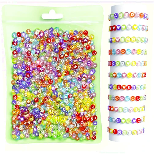 ARTDOT 800 Pieces Assortment Letter Beads for Friendship Bracelets Making Kit, 28 Styles Jewelry Making Supplies Alphabet Beads Set Preppy Crafts Art