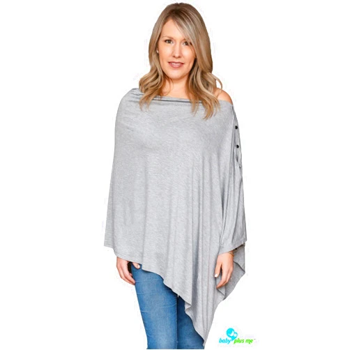 Baby plus me Nursing Cover for Breastfeeding - Multi Use - Nursing Blanket – Poncho Style with Buttons - Stretchy Baby Car Seat Canopy - Nursing Cover Scarf