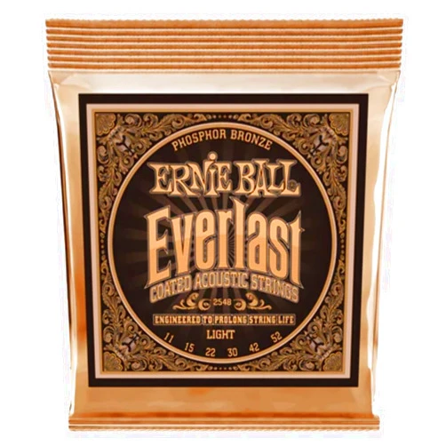 Ernie Ball Everlast Light Phosphor Bronze Acoustic Guitar Strings, 11-52 Gauge (P02548)