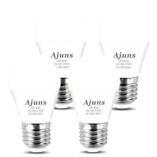 Ajuns LED Bulb 5W Equivalent 40W 120V Light Bulb Ceiling Fan Light Bulbs, Warm White 2700K A15 LED Energy Saving Bulb, E26 Base, Suitable Domestic Bulb,Not Dimmable 4 Pack