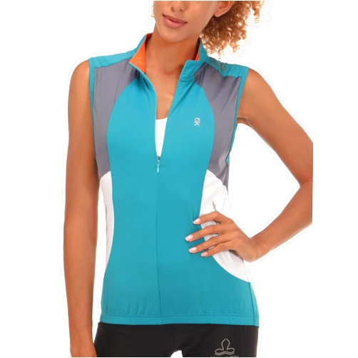 Little Donkey Andy Women's Half Zip Breathable Cycling Vests Reflective Sleeveless Jerseys Shirts Golf 4 Rear Pockets