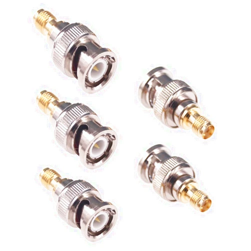 RFaha 5pcs BNC Male to SMA Female RF Coax Adapter BNC to SMA Coaxial Connector Adapter(F22-5)