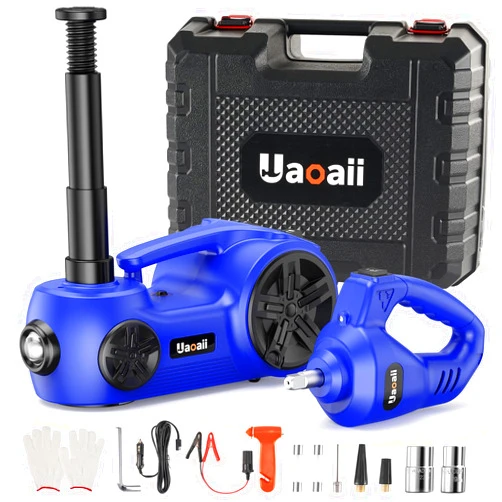 Uaoaii Electric Car Jack Kit,5 Ton 12V Car Jack Hydraulic with Electric Impact Wrench and Tire Inflator Pump,Portable Car Jack Kit for SUV MPV Sedan Truck Change Tires Garage Repair