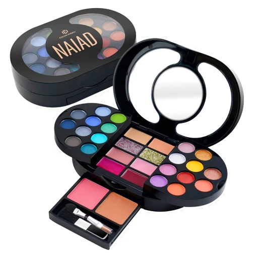 Color Nymph Travel Makeup Palette with Mulit-Colors Eyeshadows,Concealer, Body Glitter,Lip Glosses,Blush,Highlighter,Makeup Applicators And Mirror