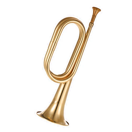 FLFL B Flat Bugle Call Trumpet Brass Cavalry Horn with Mouthpiece for Brass Musical Instrument Beginner Trumpet