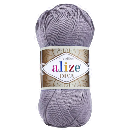 Alize Diva Silky Effect 100% Microfiber Acrylic Yarn 1 Ball skeins 100gr 383yds Color (348 - Smoky)