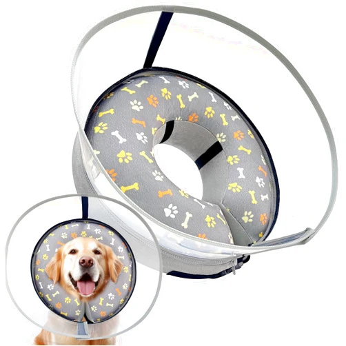 Uaidie Dog Cone Collar with Enhanced Anti-Licking, Inflatable Dog Cone After Surgery, Adjustable Size with Soft Padding for Small Medium Large Dogs - XL
