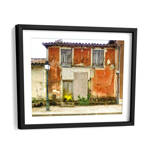 Canvas Lab | Lupiac House I by Colby Chester | 15 x 11 in | Fine Art Framed Print, Frame Color: Black, With Mat | Architecture, Cities | Wall Decor for Bedroom, Living Room or Office