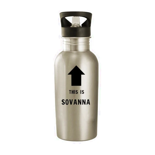 Molandra Products This Is Sovanna - 20oz Stainless Steel Water Bottle, Silver