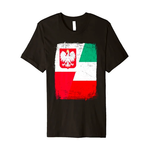 Poltalian Polish Italian Flag Gifts Polish Italian Flag Poland Italy Half Polish Half Italian Premium T-Shirt