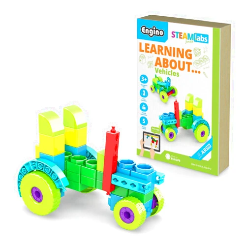 Engino STEAM Labs Learning About Vehicles Building Block & Construction Toy for Ages 3+