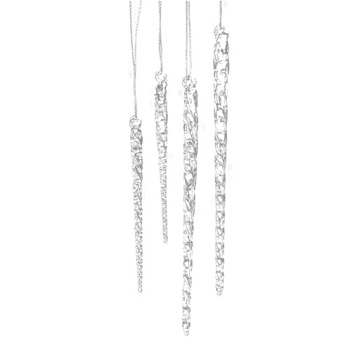 Kurt S. Adler Kurt Adler 3-1/2-Inch-5-1/2-Inch Clear Glass Icicle Ornament Set of 24 Pieces (1)
