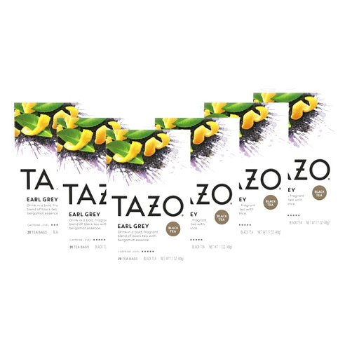 TAZO Tea Bags, Earl Grey, High Caffeine and Bold Flavor, 20 Tea Bags (Pack of 6)