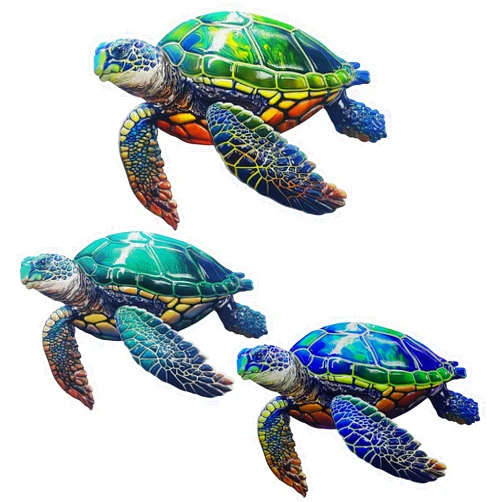 John's Studio 3Pcs Metal Turtle Sea Wall Decor Outdoor Garden Hanging Art Sculptures Home Ocean Theme Decorations for Kitchen Bathroom and Pool