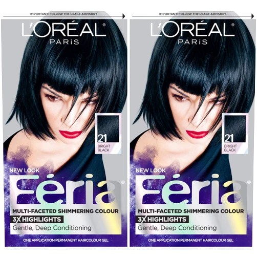 L’Oréal Paris L'Oreal Paris Feria Multi-Faceted Shimmering Permanent Hair Color, 21 Starry Night, Hair Dye Kit, Pack of 2